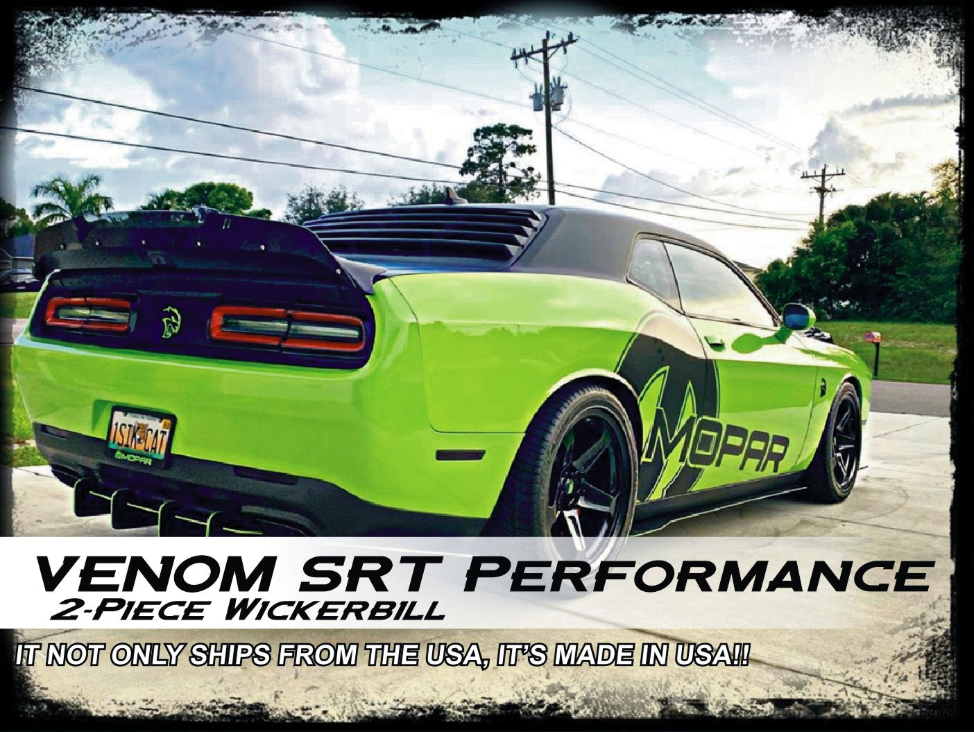 2 Piece Dodge Challenger Widebody SRT Performance Wicker Bill Wickerbill Spoiler