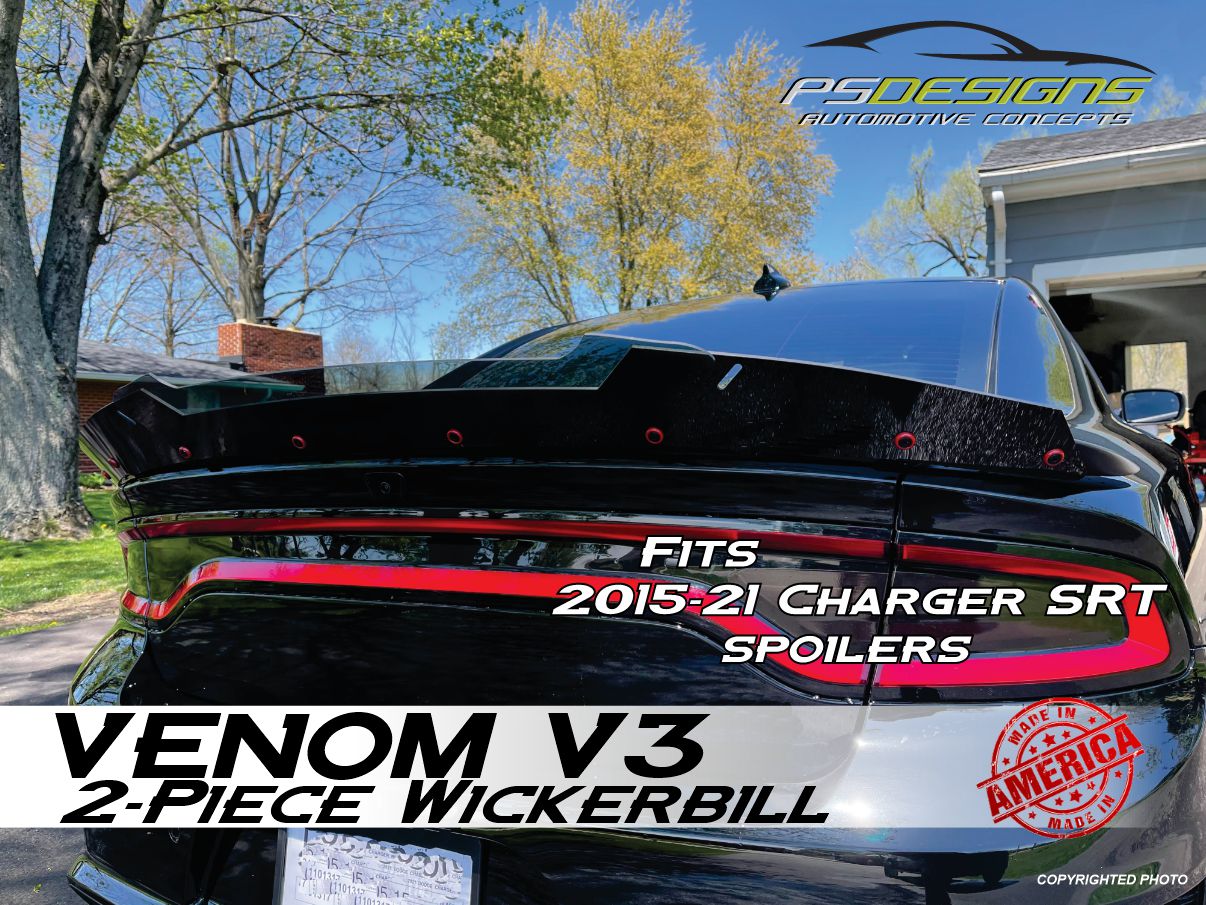 PSDesigns V3 2PC 15-21 Dodge Charger Venom V3 WickerBill Wickerbill Spoiler